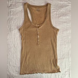 Aerie ribbed, button tank, XS